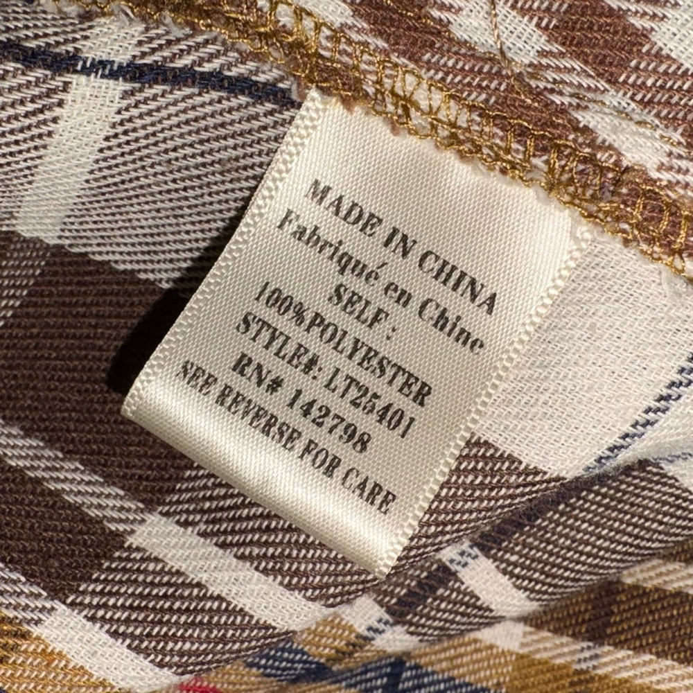 Loveriche Patchwork Plaid Button-Down Shirt Raw H… - image 6